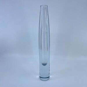 vintage swedish handblown strombergshyttan vase in clear glass signed